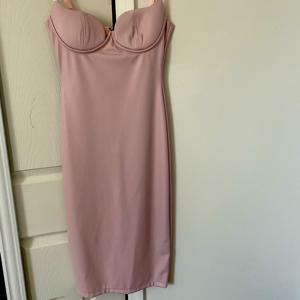 Blush leather dress